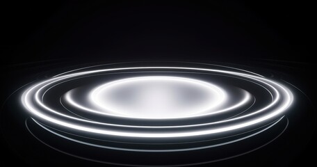 Glowing White Circles on Black Background