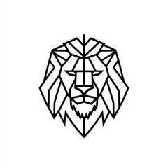 Minimalist Geometric Lion Line Logo
