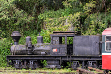 Old steam train locomotive in Taiwan