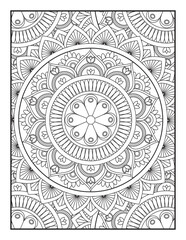 Ornamental mandala adult coloring book page. coloring full page mandala design. adult coloring page Vector coloring. Geometric floral pattern. Contour drawing on a white background. 