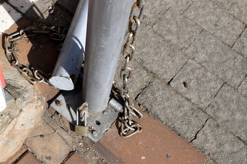 Old iron lock close up. Concept of safety and security.