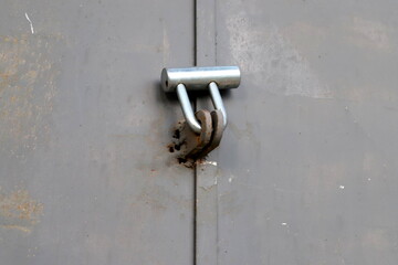 Old iron lock close up. Concept of safety and security.