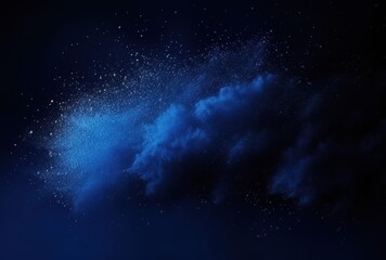 Fototapeta premium Abstract blue cloud with white specks on dark background