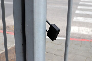 Old iron lock close up. Concept of safety and security.