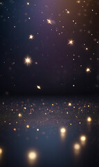 A bokeh background with a mix of tiny, star-shaped light points scattered across a dark gradient, creating a celestial and magical atmosphere with an unconventional bokeh style.

