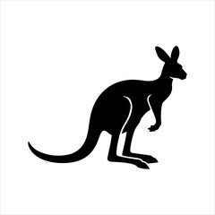 Cute kangaroo silhouette vector illustration design on white background.