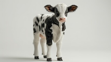 A cute baby of animal standing with a white background