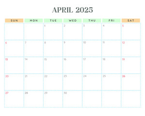 2025 Calendar - April