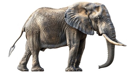 Fototapeta premium An elephant standing on a white background