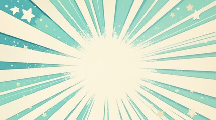 Nostalgic Vintage Retro Comics Boom Explosion Template with Classic Retro Stripes in Frosty Mint Green, Lavender, and Silver