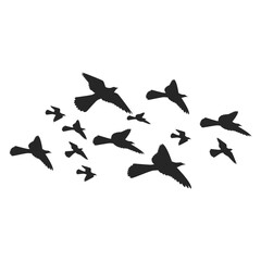 Illustration of a Flock of Birds Flying in the Sky