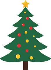 Christmas Tree Vector Art Illustration