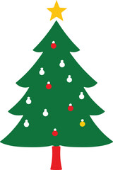 Christmas Tree Vector Art Illustration