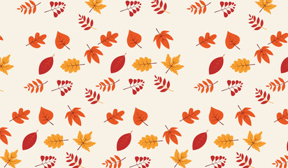 autumn leaves seamless pattern background design template