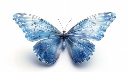 An blue butterfly isolated on white background