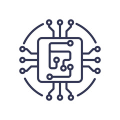 A microchip symbolizing technological innovation and progress in electronics and computing.