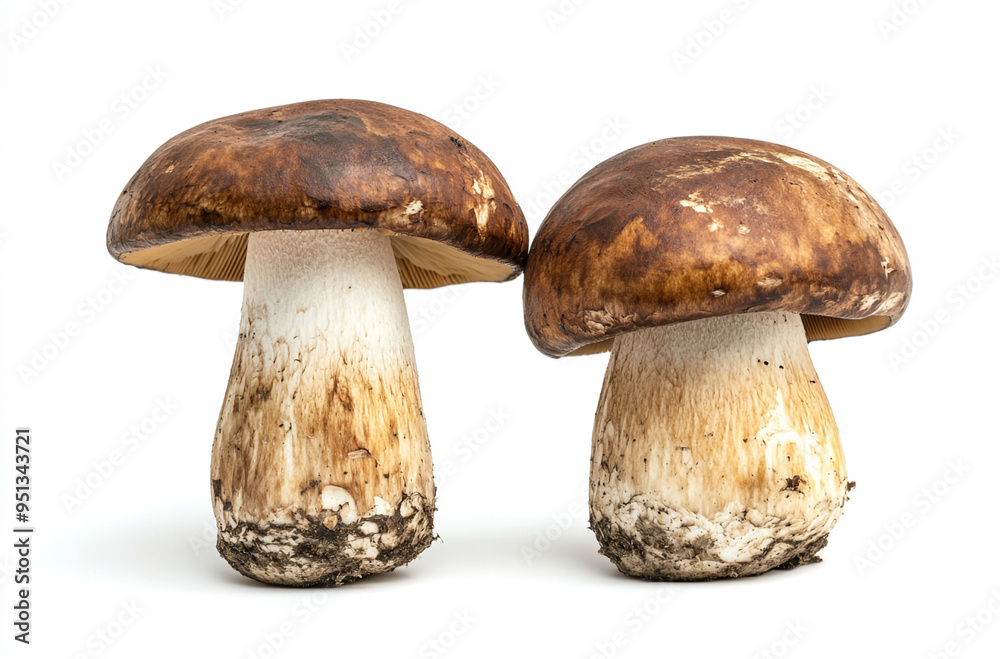 Wall mural boletus mushrooms isolated on a white background