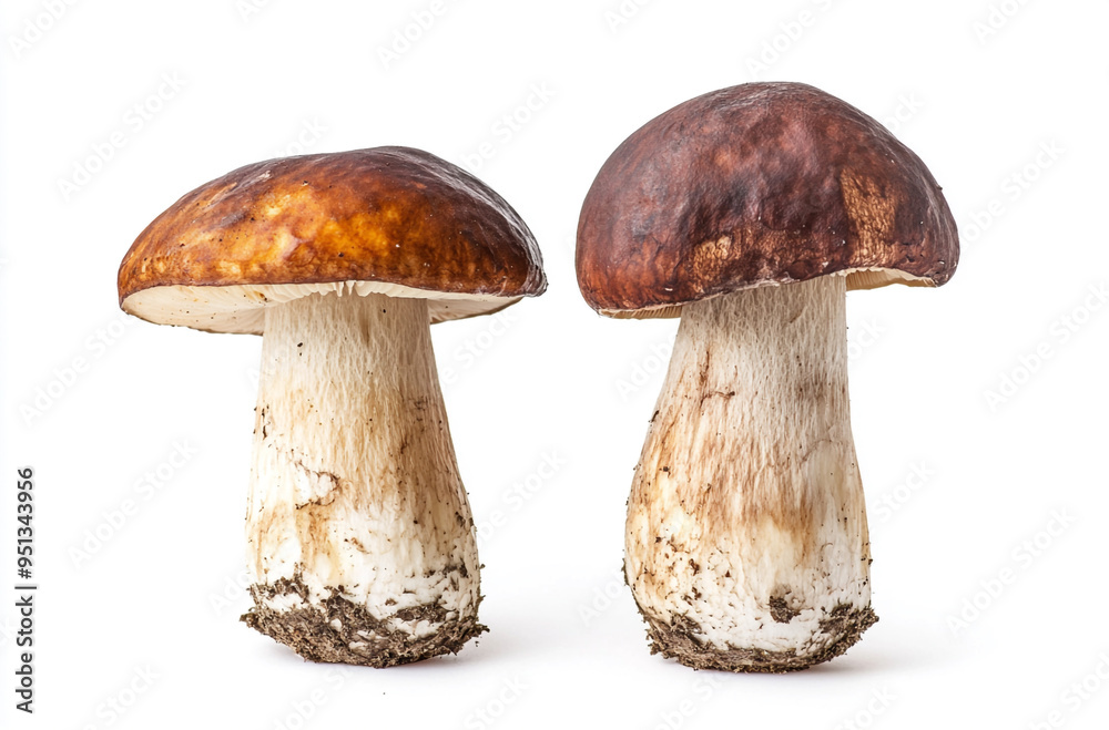 Wall mural boletus mushrooms isolated on a white background