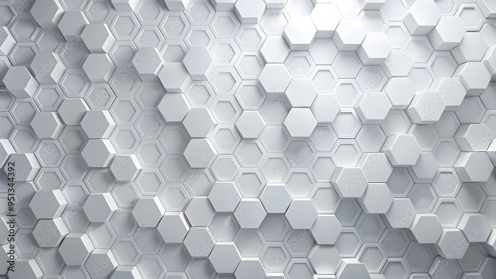 Poster Abstract 3d background with hexagons backdop Background. Abstract background with hexagons. Hexagonal background with white hexagon backdrop wallpaper