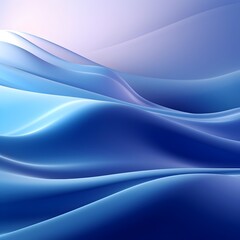 Obraz premium Serene and Glowing 3D Mesh Gradient Abstract Waves in Navy and Light Tones