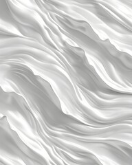Fototapeta premium Smooth Flowing White Textile Texture with Undulating Waves