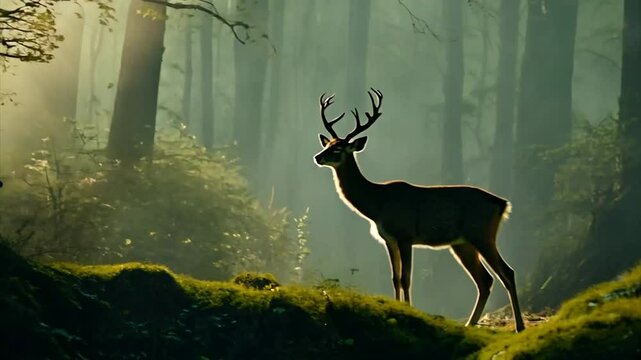 Whitetail Doe Deer Stomping and Snorting in the wild