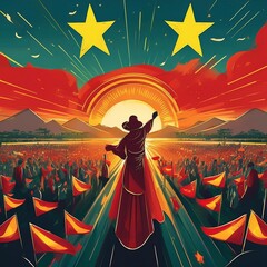 Fototapeta premium Independence Day Celebration in Vietnam - Honoring National Pride and Heritage
