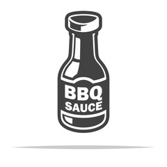 Barbecue sauce bottle icon transparent vector isolated