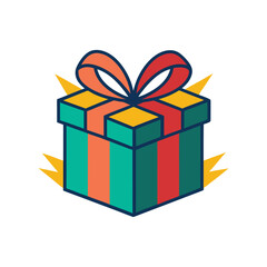 Gift Box Icon Illustration: Elegant Vector Design for Celebration and Holiday Themes