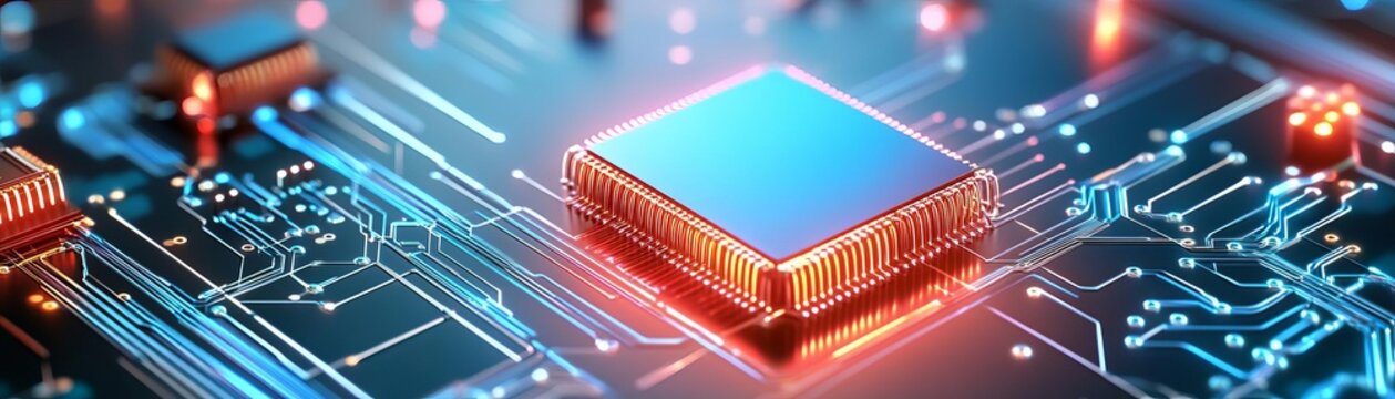 Quantum computing for research, futuristic quantum circuits, advanced computational tech, dark hues