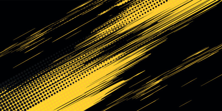 Dots halftone yellow and dark blue color pattern gradient grunge texture background. Dots pop art sport style vector illustration