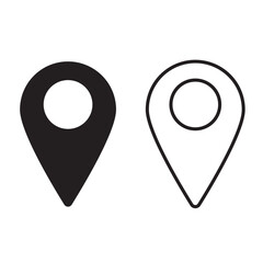 High resolution location pin or map marker icon isolated on White background. EPS 10/AI