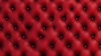 Red Leather Upholstery with Diamond Tufting and Buttons