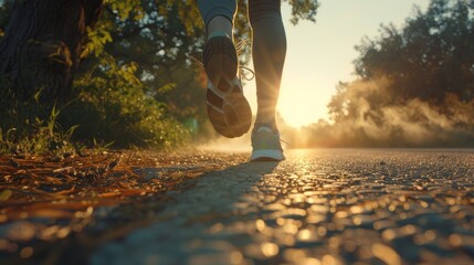 A person starting their morning with a refreshing jog, energizing themselves for the day ahead.