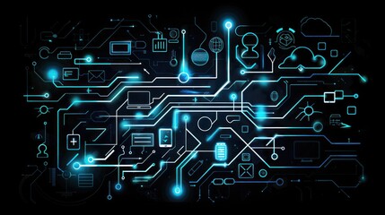 digital illustration of an electric circuit