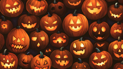 Halloween Jack-o'-Lantern Faces