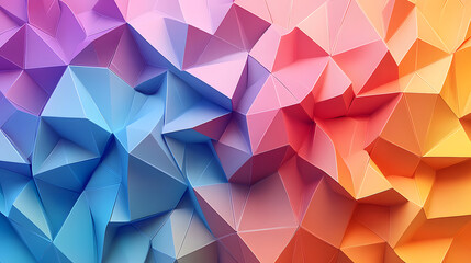 Obraz premium Abstraktes Low-Poly-Design mit ineinandergreifenden geometrischen Formen in Pastellfarben 
