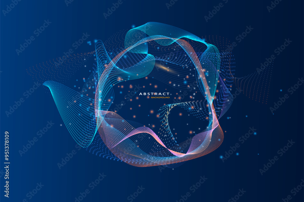Aufkleber Abstract particles circle background. Eps10 Vector background.	