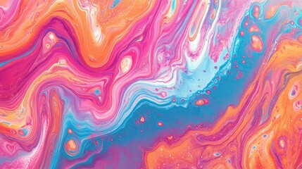 Obraz premium Abstract neon liquid wavy background. Liquid art, marbling texture