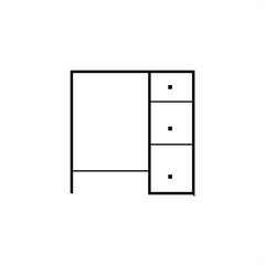 office desk silhouette icon design template

