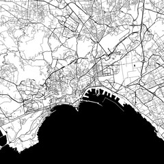 Fototapeta premium City Monochrome Black and White Minimalist Street Road Aesthetic Decoration Map