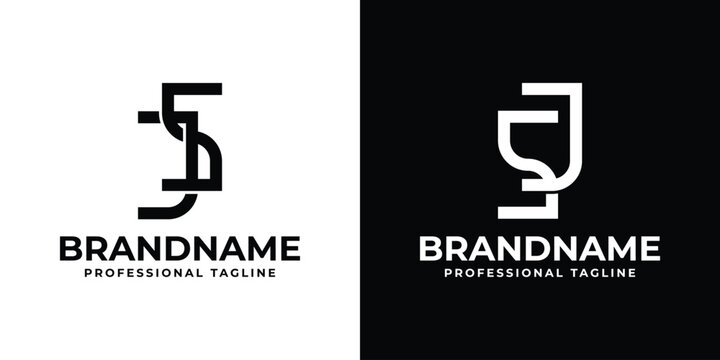 Letters JS and SJ Monogram Logo, suitable for any business with JS or SJ initials