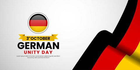 German Unity Day Background Design, 3rd October vector illustration.