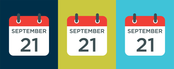 calendar - September 21 icon illustration isolated vector sign symbol
