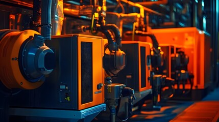 Fototapeta premium Backup Generators Providing Reliable Power to a Data Center for Mission Critical Computing and Uninterrupted Business