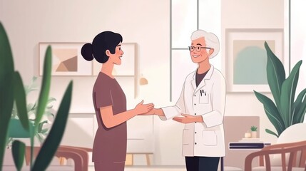 Obraz premium Elderly expresses gratitude for help at home.