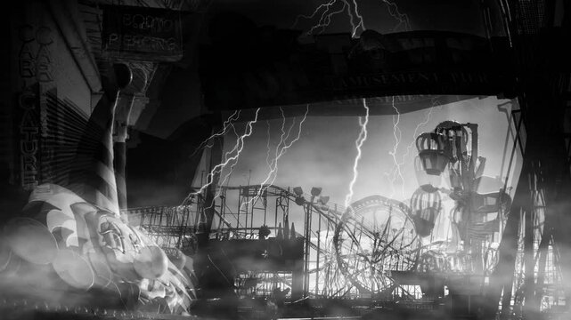 Abandoned amusement park. Fun town