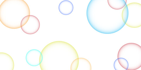 Colorful bubbles.Abstract, Colorful transparent pink, blue and soap bubbles floating in the air.Design soap bubbles on a white background. Vector illustration. Shiny balls.Soap bubbles randomly design