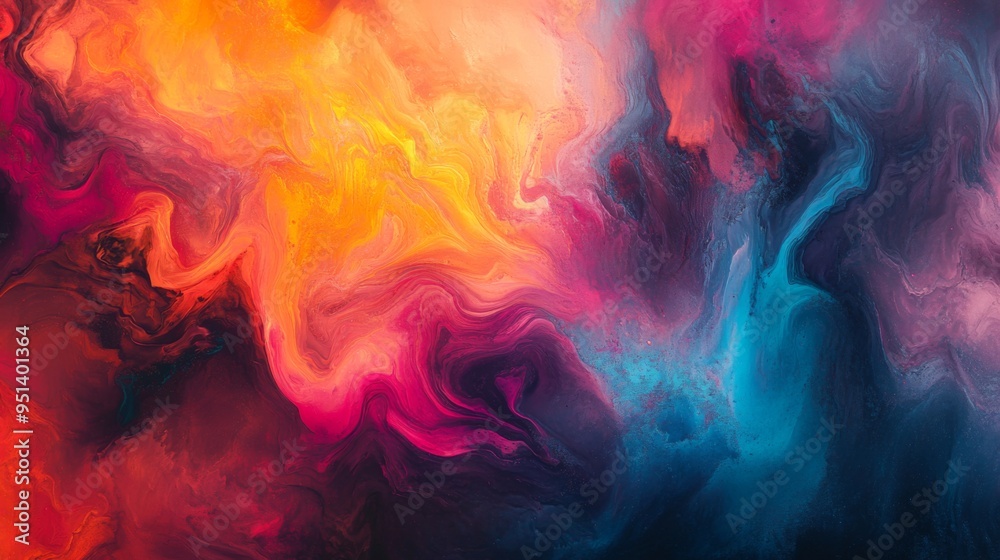 Aufkleber A vibrant abstract background with swirling colors and fluid shapes, creating a dynamic and energetic composition