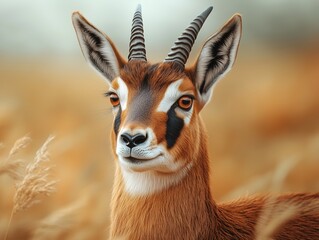 Fototapeta premium Sable Antelope, Hippotragus niger, African Antelope Close Up in Savanna Wildlife